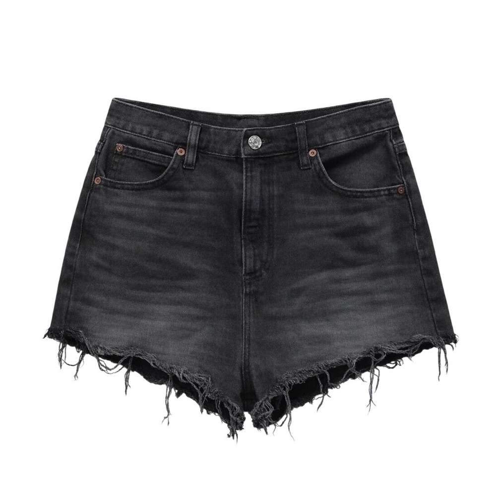 Abercrombie & Fitch Black Distressed High-Rise Jean Shorts